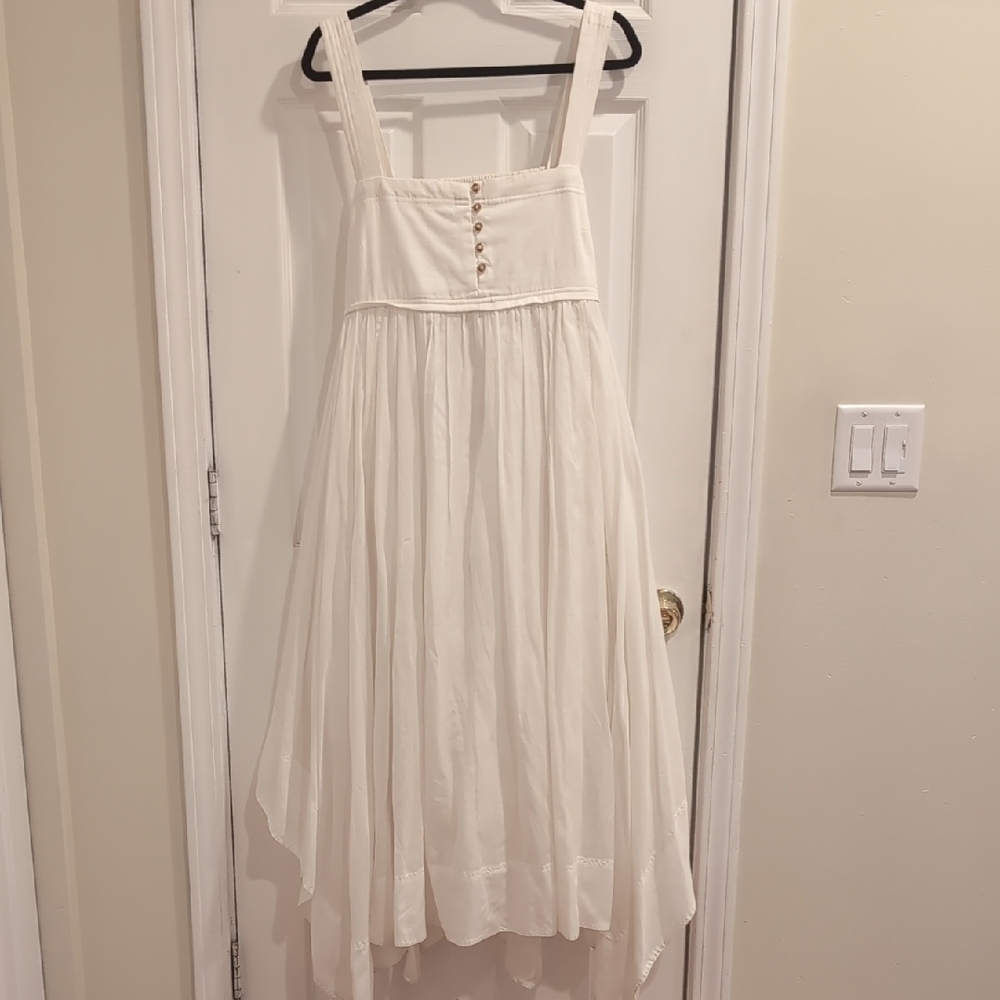 Pilcro Cream Button-Front Maxi Dress